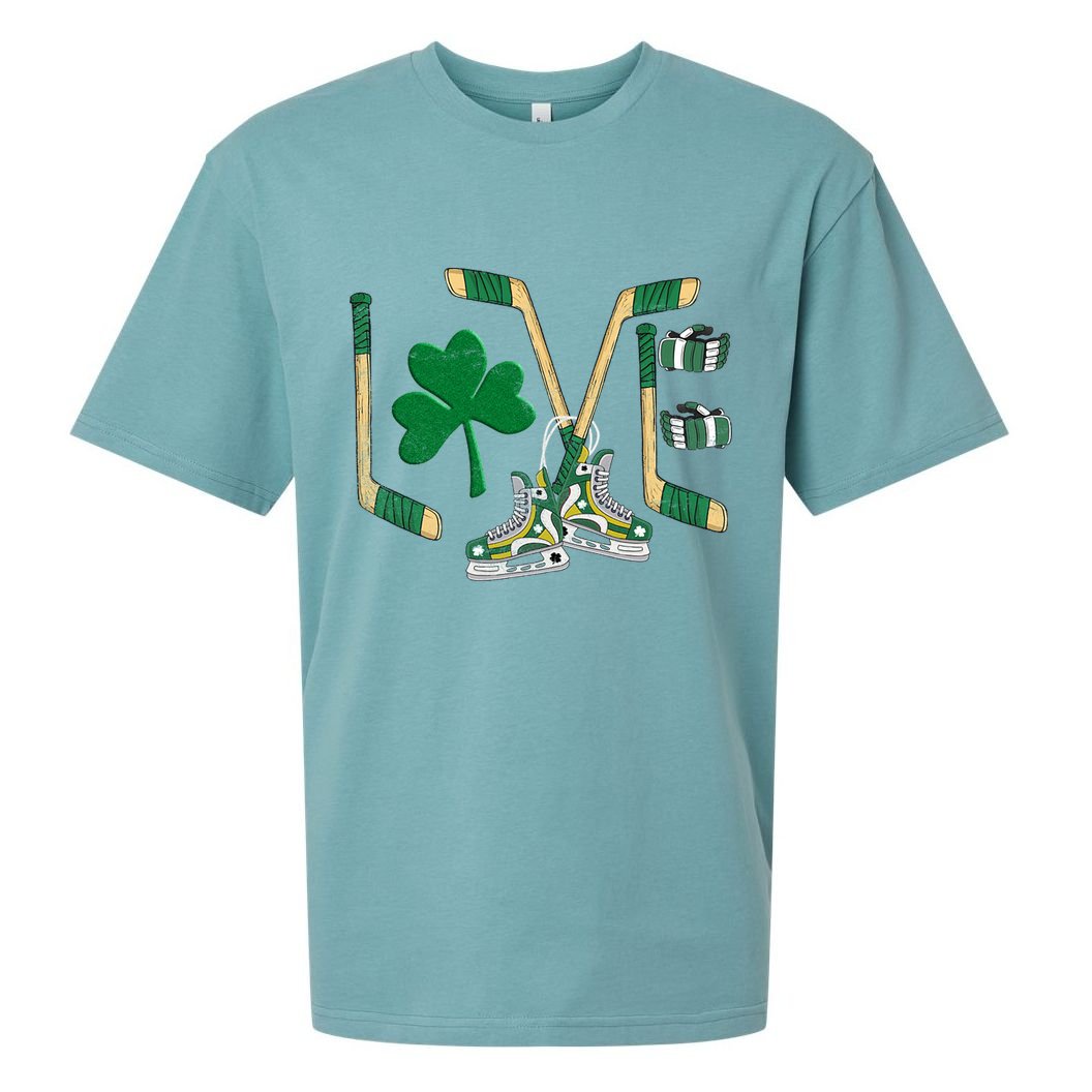 Love Hockey St Patrick's Day Sueded Cloud Jersey T-Shirt