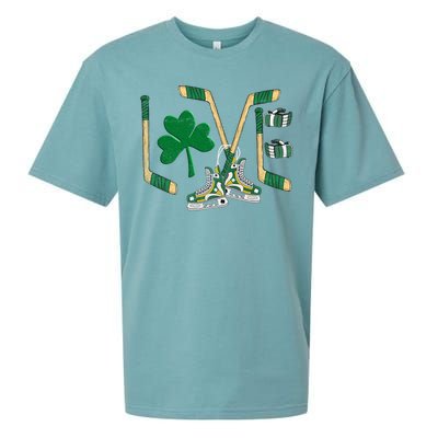 Love Hockey St Patrick's Day Sueded Cloud Jersey T-Shirt