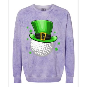 Leprechaun Hat Shamrock Leaf Golf St Patrick's Day Colorblast Crewneck Sweatshirt