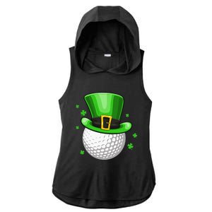 Leprechaun Hat Shamrock Leaf Golf St Patrick's Day Ladies PosiCharge Tri-Blend Wicking Draft Hoodie Tank