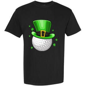 Leprechaun Hat Shamrock Leaf Golf St Patrick's Day Garment-Dyed Heavyweight T-Shirt