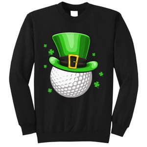 Leprechaun Hat Shamrock Leaf Golf St Patrick's Day Sweatshirt