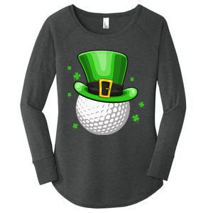 Leprechaun Hat Shamrock Leaf Golf St Patrick's Day Women's Perfect Tri Tunic Long Sleeve Shirt