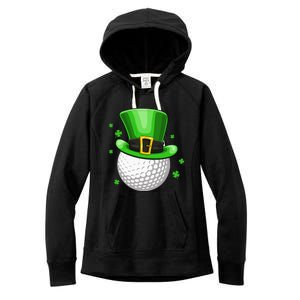 Leprechaun Hat Shamrock Leaf Golf St Patrick's Day Women's Fleece Hoodie