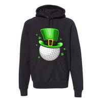 Leprechaun Hat Shamrock Leaf Golf St Patrick's Day Premium Hoodie