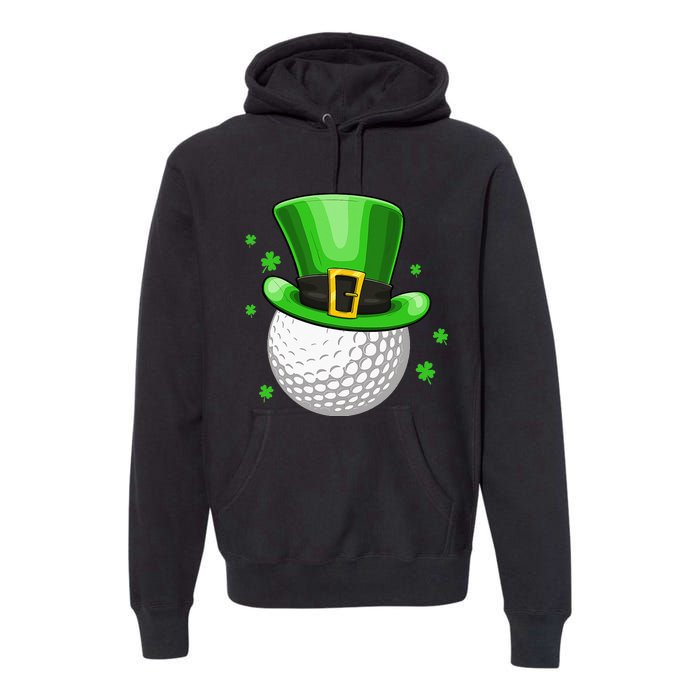 Leprechaun Hat Shamrock Leaf Golf St Patrick's Day Premium Hoodie