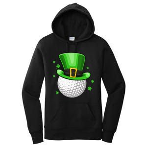 Leprechaun Hat Shamrock Leaf Golf St Patrick's Day Women's Pullover Hoodie