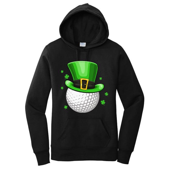 Leprechaun Hat Shamrock Leaf Golf St Patrick's Day Women's Pullover Hoodie