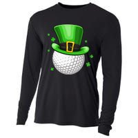 Leprechaun Hat Shamrock Leaf Golf St Patrick's Day Cooling Performance Long Sleeve Crew