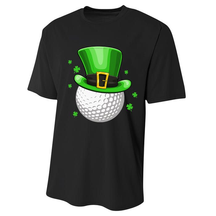 Leprechaun Hat Shamrock Leaf Golf St Patrick's Day Performance Sprint T-Shirt