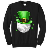 Leprechaun Hat Shamrock Leaf Golf St Patrick's Day Tall Sweatshirt