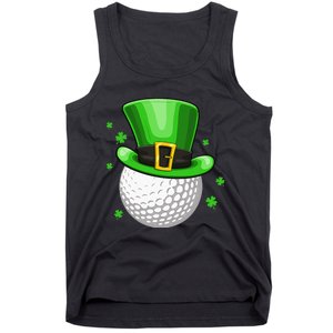 Leprechaun Hat Shamrock Leaf Golf St Patrick's Day Tank Top