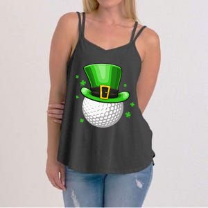 Leprechaun Hat Shamrock Leaf Golf St Patrick's Day Women's Strappy Tank