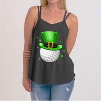 Leprechaun Hat Shamrock Leaf Golf St Patrick's Day Women's Strappy Tank