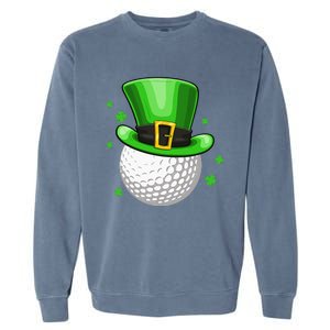 Leprechaun Hat Shamrock Leaf Golf St Patrick's Day Garment-Dyed Sweatshirt