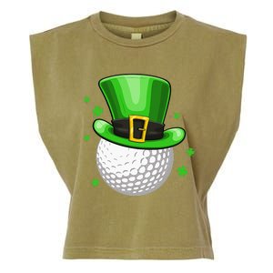 Leprechaun Hat Shamrock Leaf Golf St Patrick's Day Garment-Dyed Women's Muscle Tee