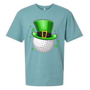 Leprechaun Hat Shamrock Leaf Golf St Patrick's Day Sueded Cloud Jersey T-Shirt