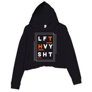 Lft Hvy Sht Fun Weight Lifter Gym Bunny Design Gift Funny Gift Crop Fleece Hoodie