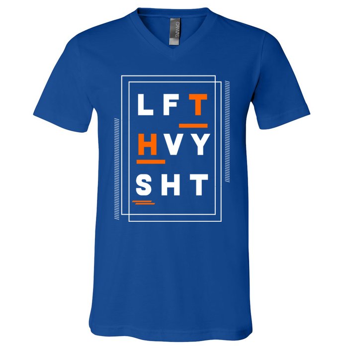 Lft Hvy Sht Fun Weight Lifter Gym Bunny Design Gift Funny Gift V-Neck T-Shirt