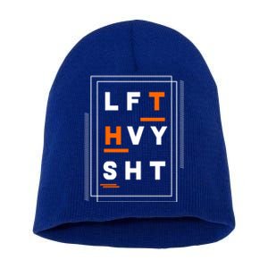 Lft Hvy Sht Fun Weight Lifter Gym Bunny Design Gift Funny Gift Short Acrylic Beanie