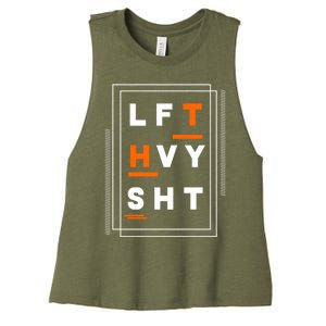 Lft Hvy Sht Fun Weight Lifter Gym Bunny Design Gift Funny Gift Women's Racerback Cropped Tank