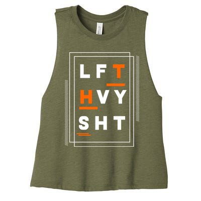 Lft Hvy Sht Fun Weight Lifter Gym Bunny Design Gift Funny Gift Women's Racerback Cropped Tank