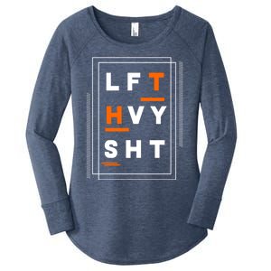 Lft Hvy Sht Fun Weight Lifter Gym Bunny Design Gift Funny Gift Women's Perfect Tri Tunic Long Sleeve Shirt