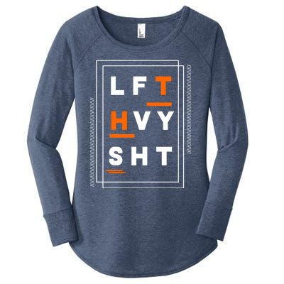 Lft Hvy Sht Fun Weight Lifter Gym Bunny Design Gift Funny Gift Women's Perfect Tri Tunic Long Sleeve Shirt