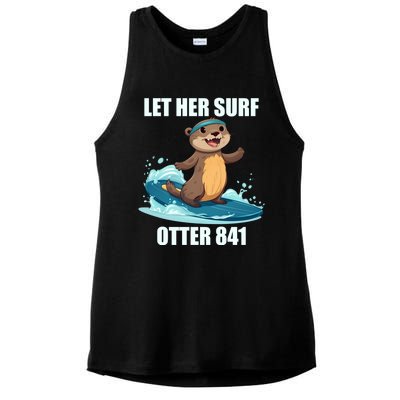 Let Her Surf Otter 841 Ladies PosiCharge Tri-Blend Wicking Tank