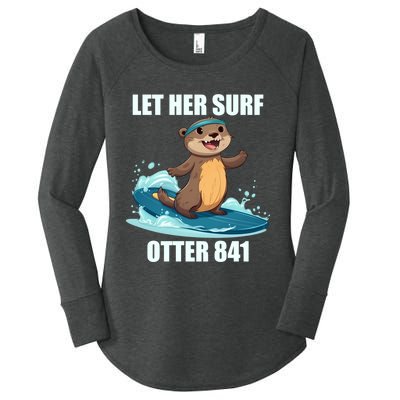 Let Her Surf Otter 841 Women's Perfect Tri Tunic Long Sleeve Shirt