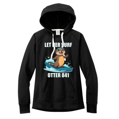 Let Her Surf Otter 841 Women's Fleece Hoodie