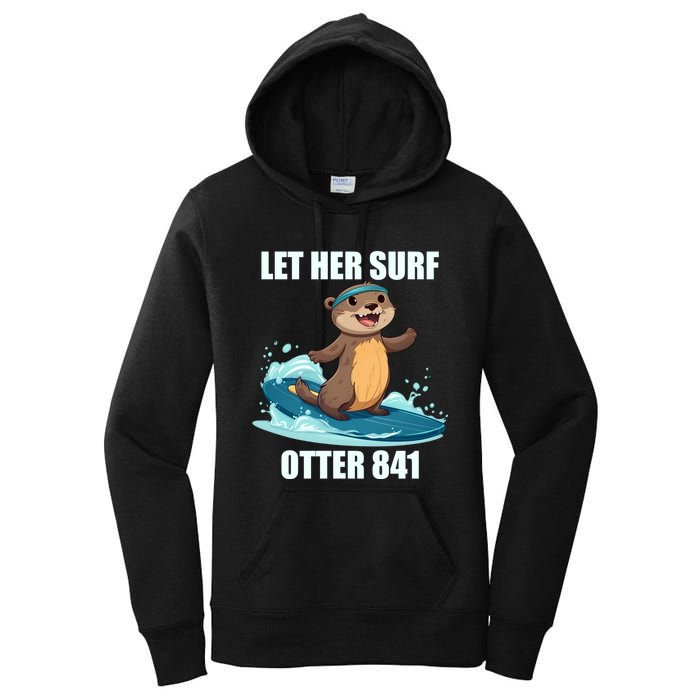 Let Her Surf Otter 841 Women's Pullover Hoodie