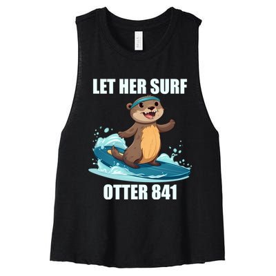 Let Her Surf Otter 841 Women's Racerback Cropped Tank