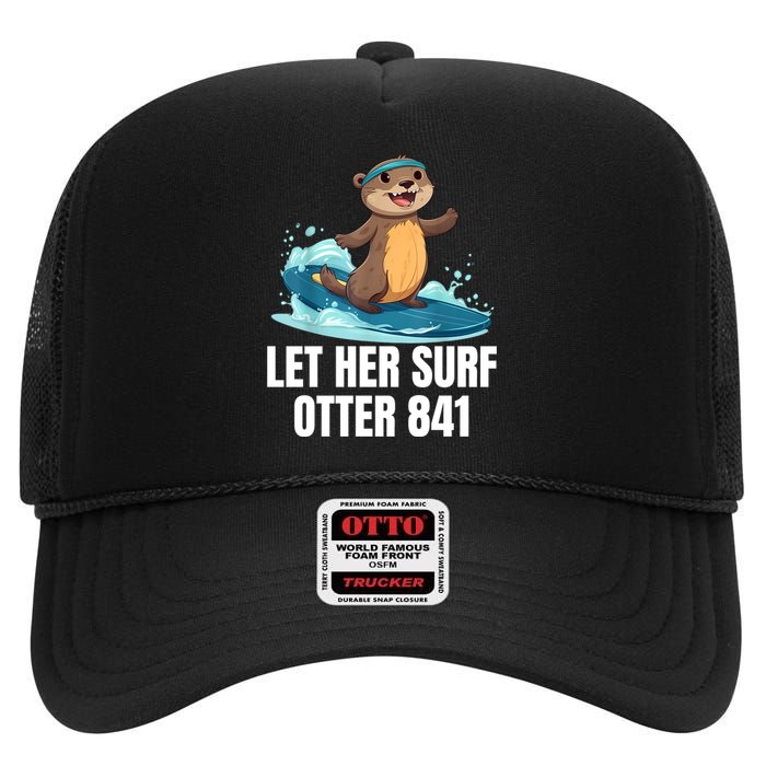 Let Her Surf Otter 841 High Crown Mesh Back Trucker Hat