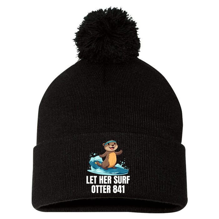 Let Her Surf Otter 841 Pom Pom 12in Knit Beanie