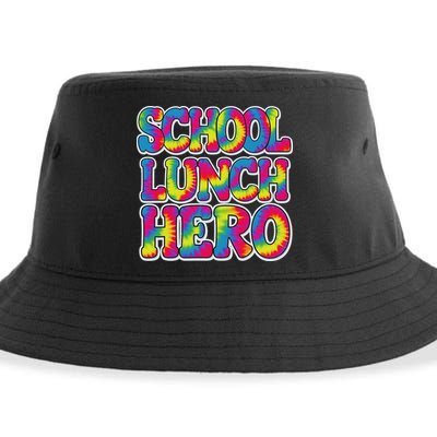 Lunch Hero Squad Food Worker School Lunch Hero Tie Dye Sustainable Bucket Hat
