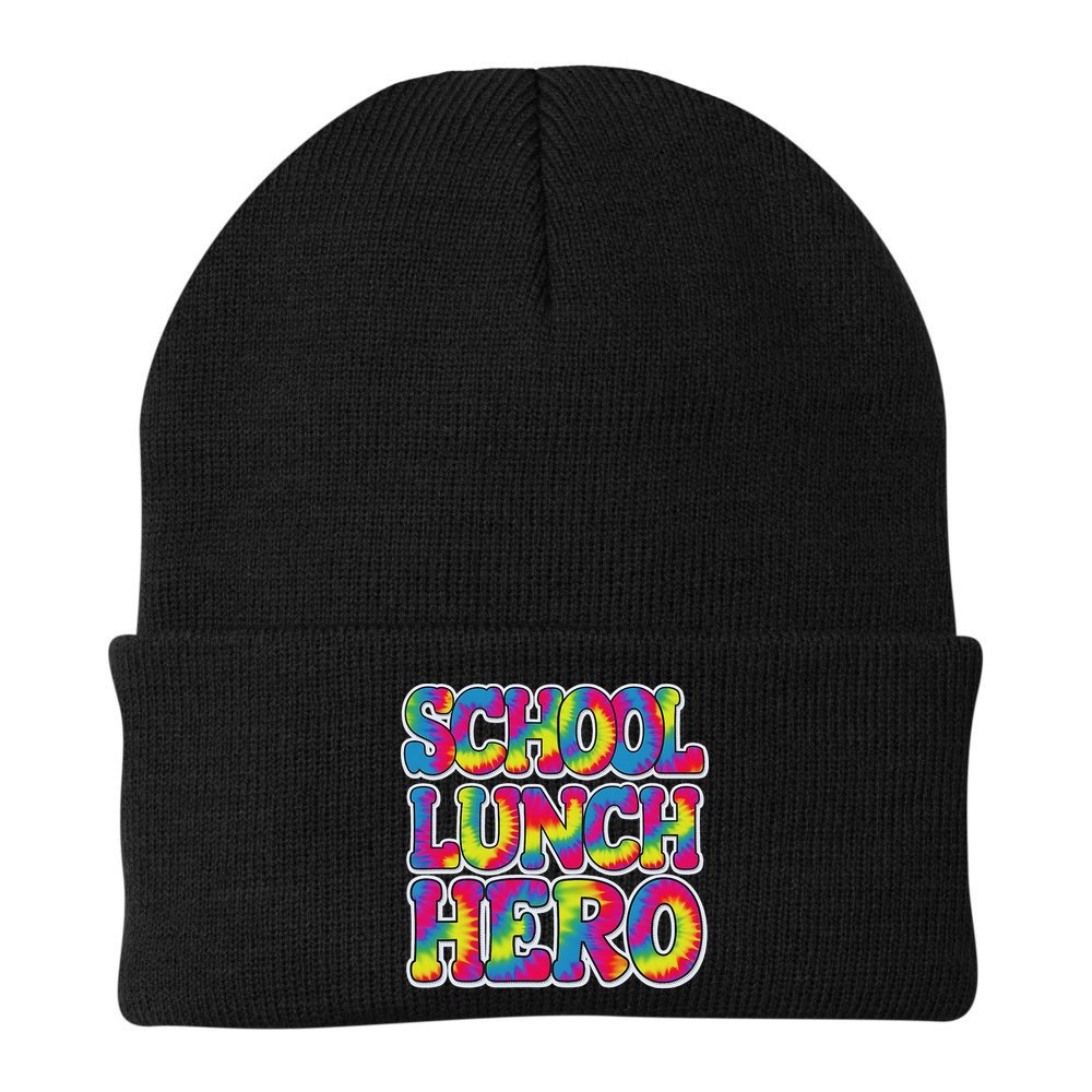 Lunch Hero Squad Food Worker School Lunch Hero Tie Dye Beanie