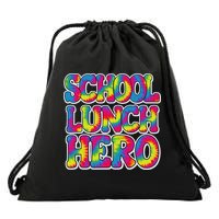 Lunch Hero Squad Food Worker School Lunch Hero Tie Dye Drawstring Bag
