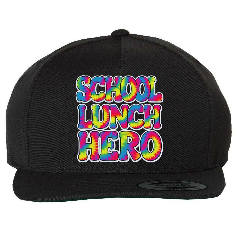 Lunch Hero Squad Food Worker School Lunch Hero Tie Dye Wool Snapback Cap