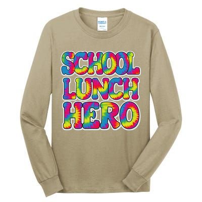 Lunch Hero Squad Food Worker School Lunch Hero Tie Dye Tall Long Sleeve T-Shirt