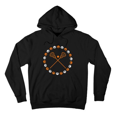 Lacrosse Halloween Spooky Pumpkins Sports Autumn Fall Hoodie