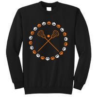 Lacrosse Halloween Spooky Pumpkins Sports Autumn Fall Tall Sweatshirt