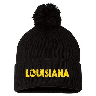 Louisiana Home State Love Lettering S500149 Pom Pom 12in Knit Beanie