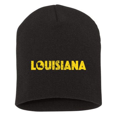 Louisiana Home State Love Lettering S500149 Short Acrylic Beanie