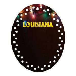 Louisiana Home State Love Lettering S500149 Ceramic Oval Ornament