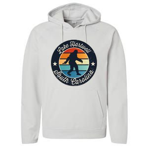 Lake Hartwell South Carolina Sasquatch Souvenir Performance Fleece Hoodie