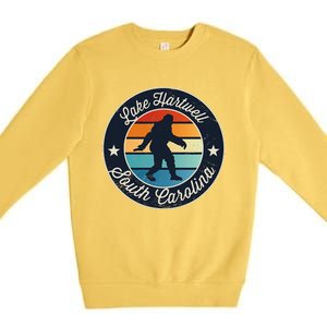 Lake Hartwell South Carolina Sasquatch Souvenir Premium Crewneck Sweatshirt