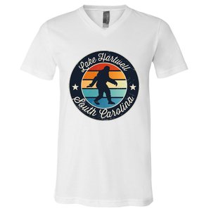 Lake Hartwell South Carolina Sasquatch Souvenir V-Neck T-Shirt