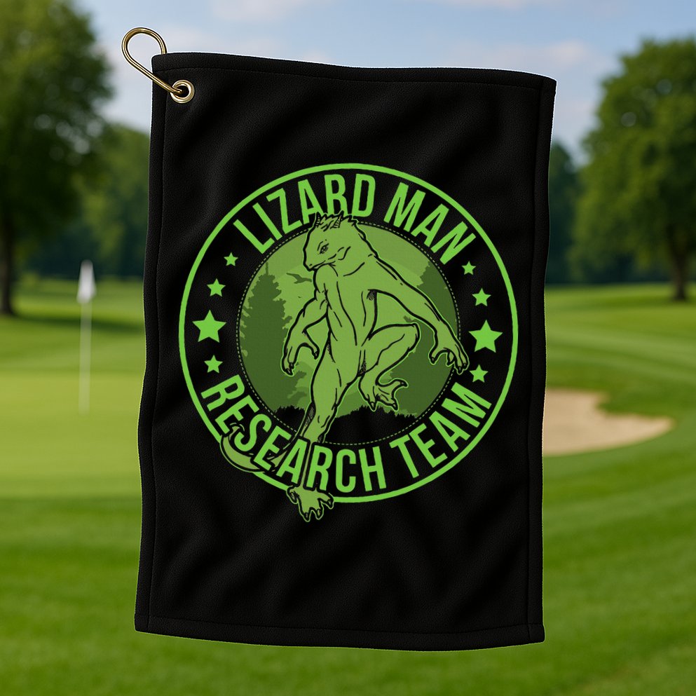 Lizardman Hide & Seek Research Team Champion Cryptid Golf Towel