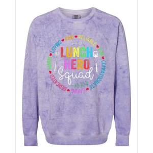 Lunch Hero Squad Funny Lunch Lady School Cafeteria Worker Colorblast Crewneck Sweatshirt